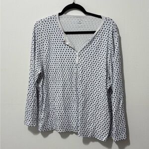 Roller Rabbit Blue Hearts Pajama Top Size XL